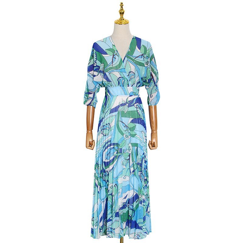 Summer New Girl Fashion Prints Chiffon Dress Princess Dress Customized Boho Ladies Casual Dresses Women