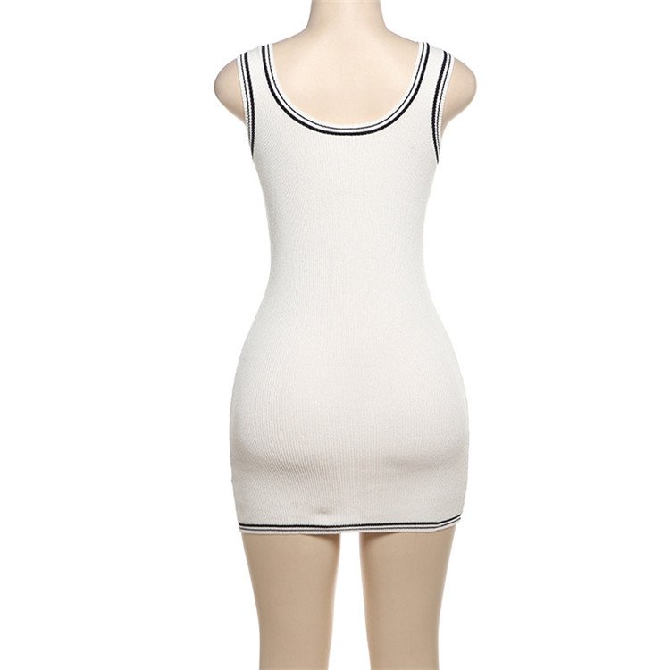 D8064-popular products 2024 summer knitted dress bodycon tank top dress women ladies mini dress