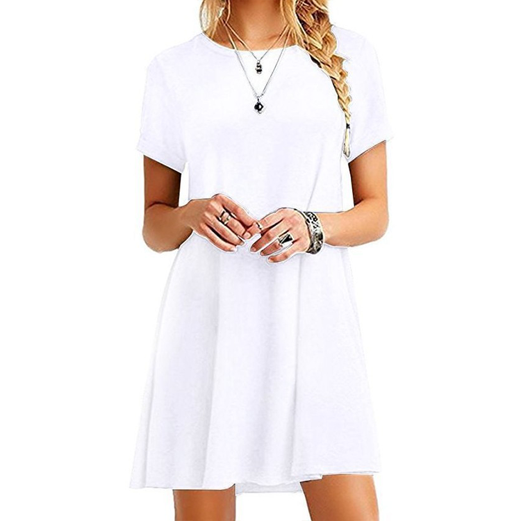 Wholesale Comfortable Soft Femme Casual High Quality Plain Women T Shirt Dresses