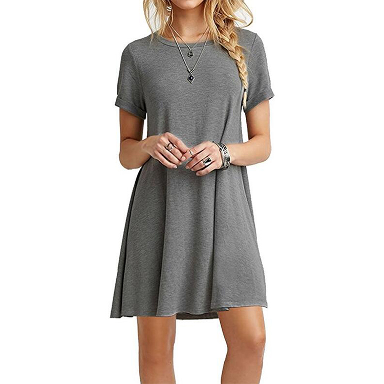 Wholesale Comfortable Soft Femme Casual High Quality Plain Women T Shirt Dresses