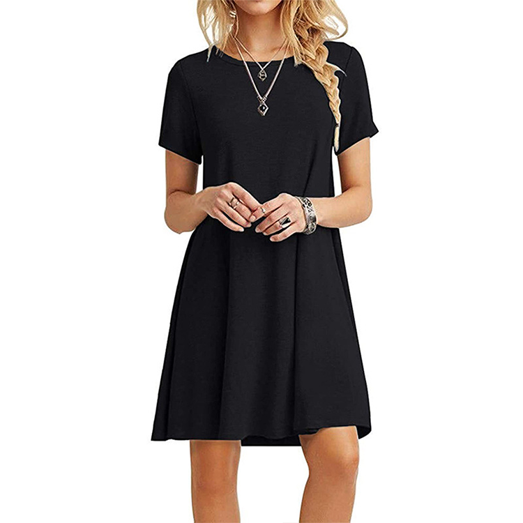 Wholesale Comfortable Soft Femme Casual High Quality Plain Women T Shirt Dresses