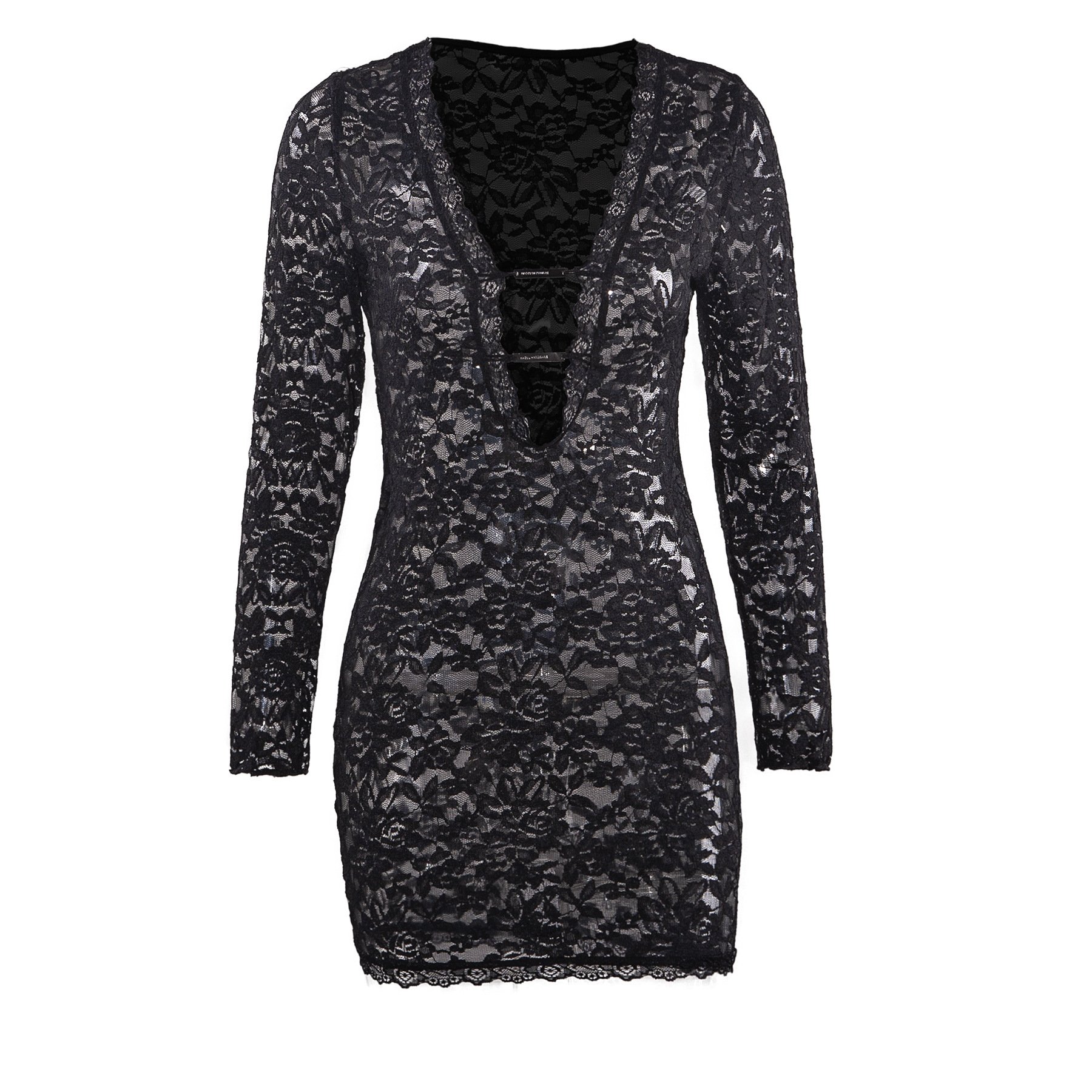 Sexy Spring Fall Women Dresses Lace See Through Slim Fit Hollow Out Mini Dresses Ladies Y2K Sexy Club Party Dresses Women Casual
