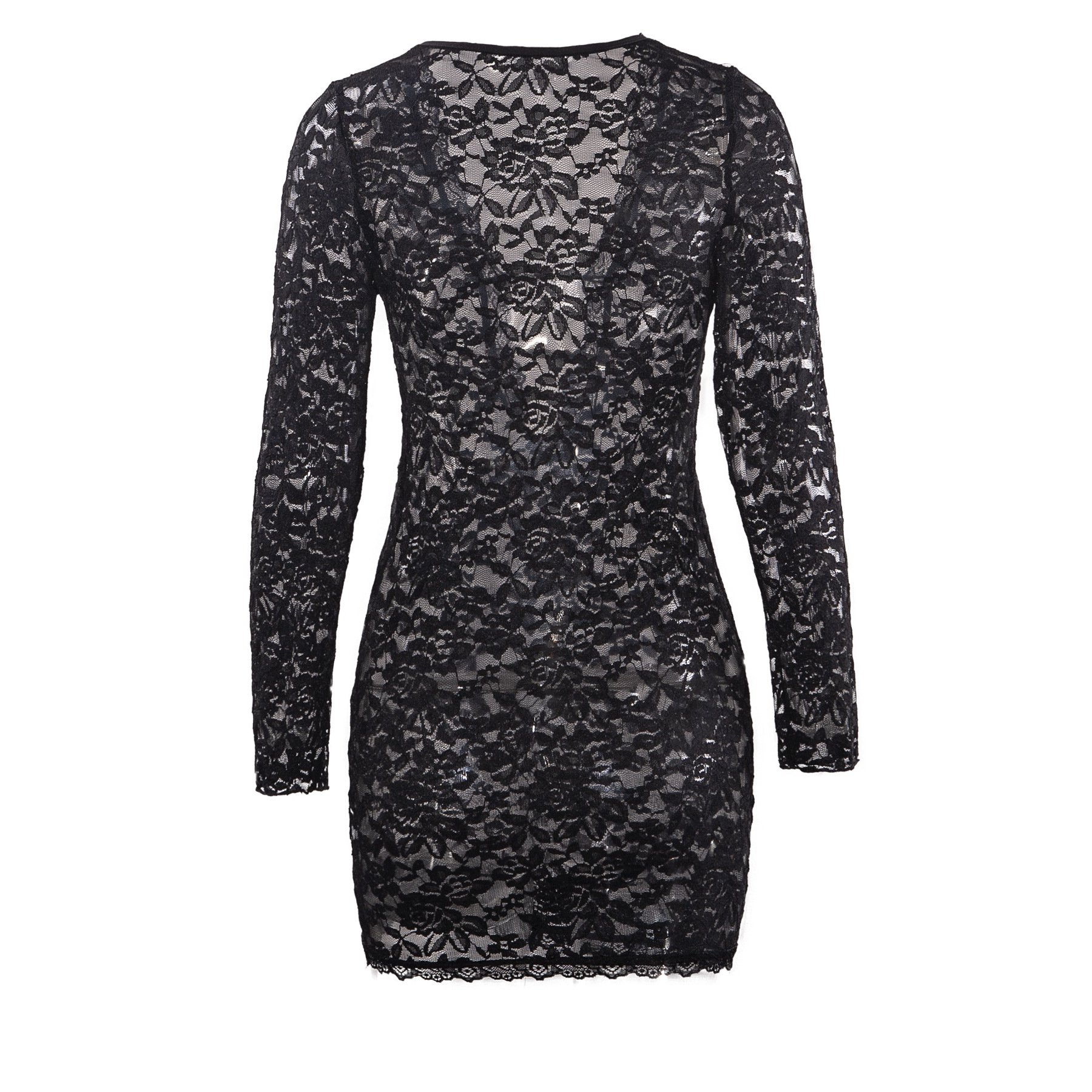Sexy Spring Fall Women Dresses Lace See Through Slim Fit Hollow Out Mini Dresses Ladies Y2K Sexy Club Party Dresses Women Casual