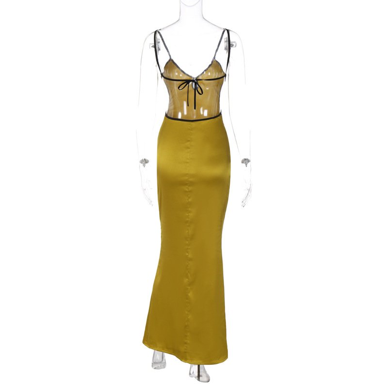 Liu Ming Valentines Day Gift Wholesale Fashion Women Elegant Satin Party Club Evening Maxi Dress