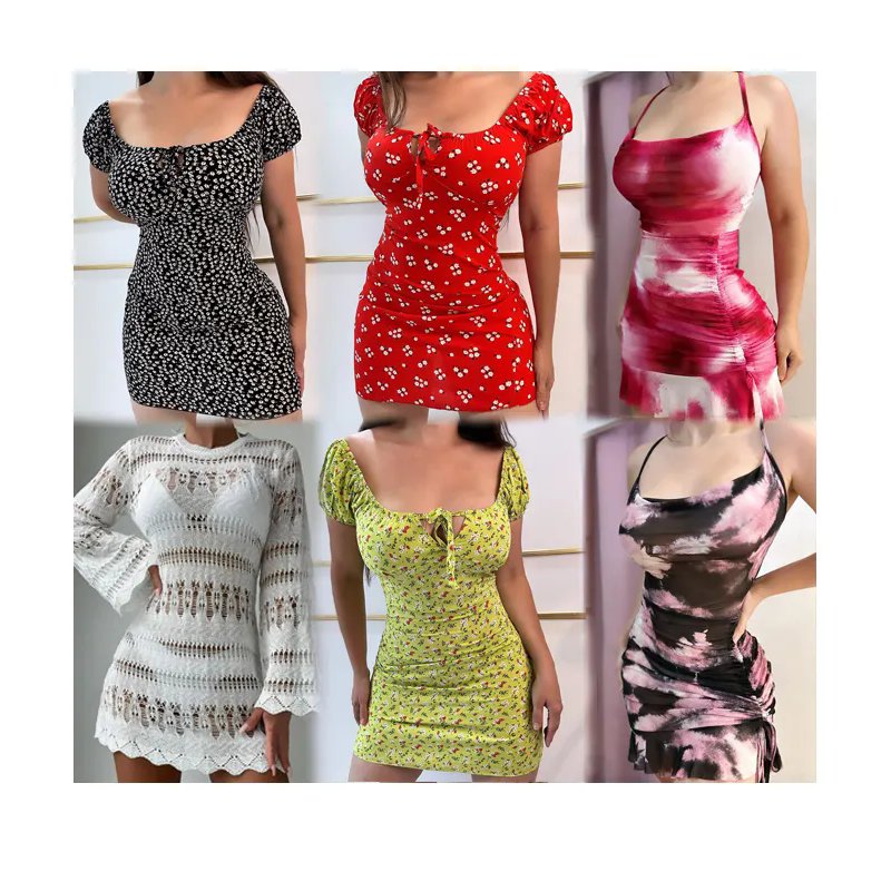 Wholesale Ladies Night Dress Elegant Summer Short Casual Dresses Long Formal Dresses For Women Mixed Bales