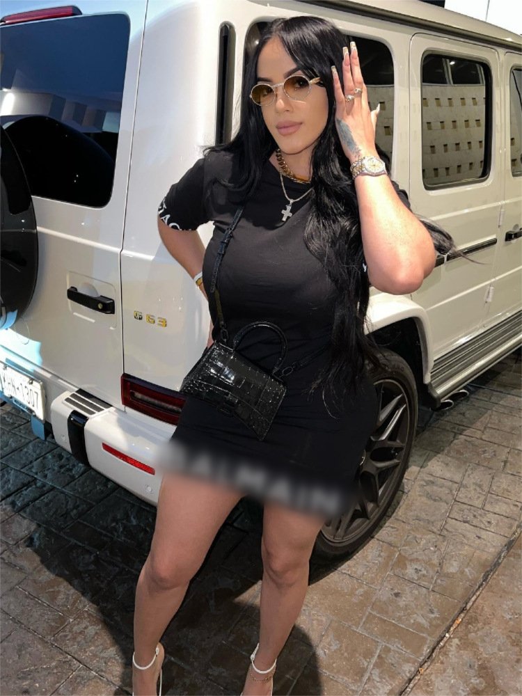 Wholesale designer clothing ladies short sleeves dress fashion black casual short dresses women