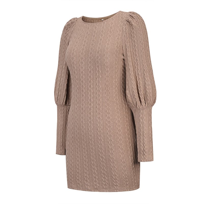 2022 Spring and autumn fashion sexy slim knit dress long sleeve plus size women's hip bottoming dress