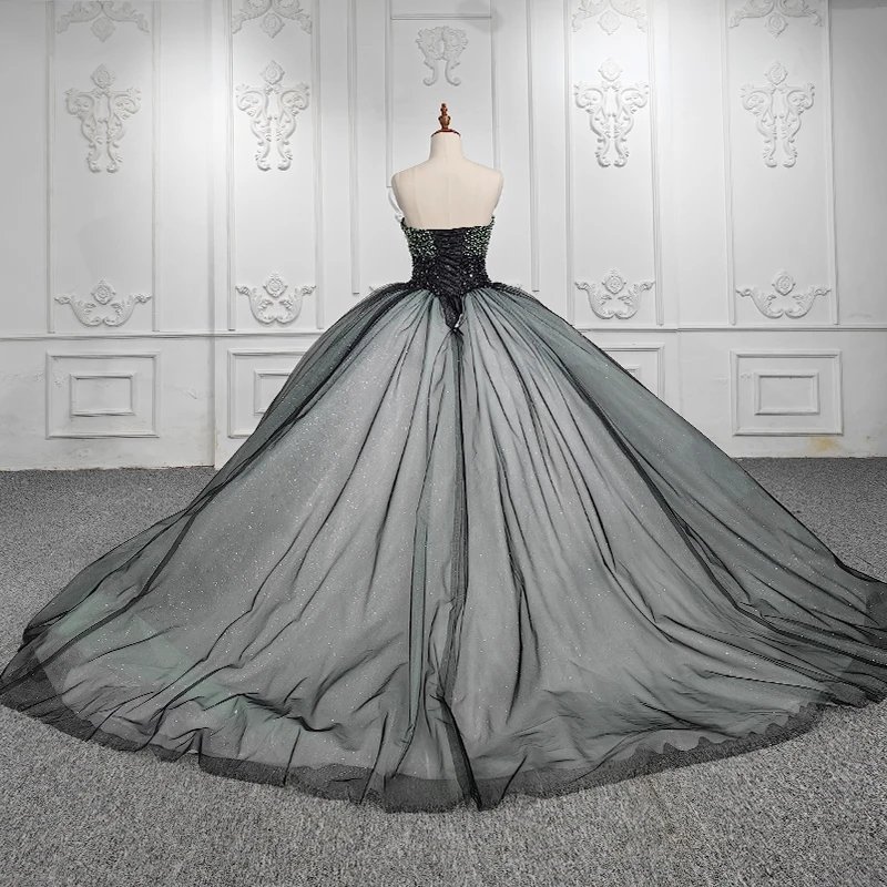 Luxury Black Green Quinceanera Dresses Party Sleeveless Birthday Party Dress