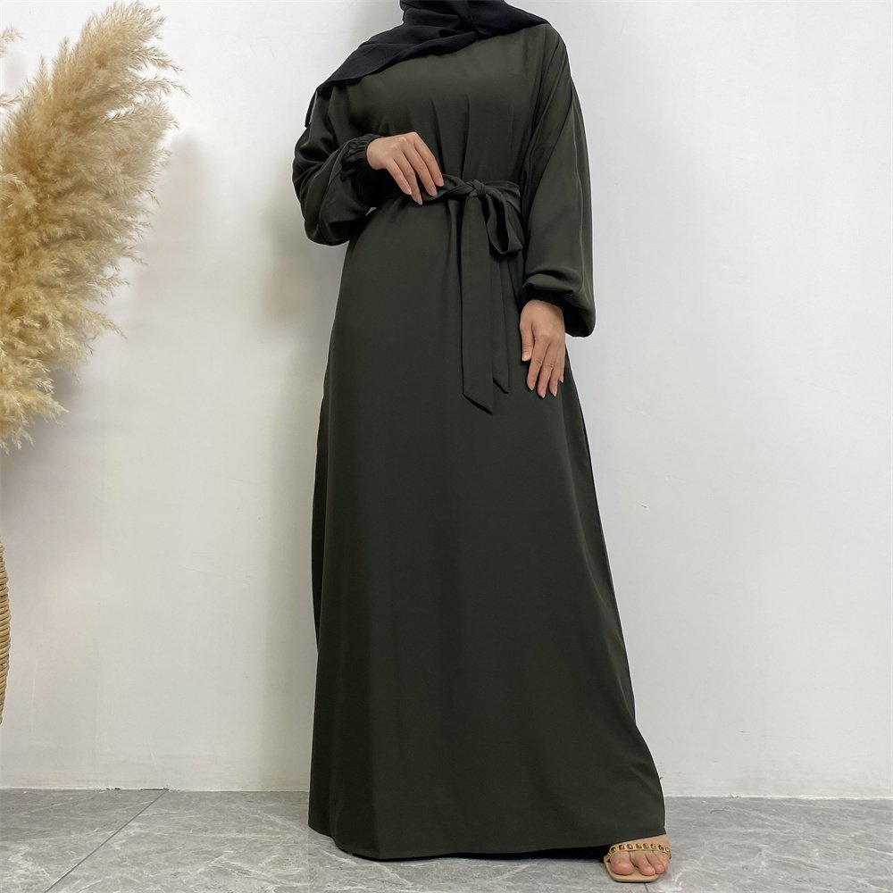 6673# Latest Simplicity Casual Muslim Dress 13 Colors Fashion Versatile Abaya Dress