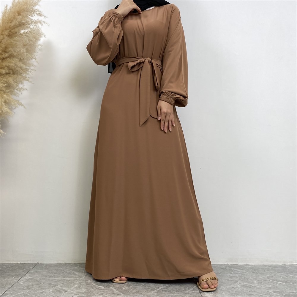 6673# Latest Simplicity Casual Muslim Dress 13 Colors Fashion Versatile Abaya Dress