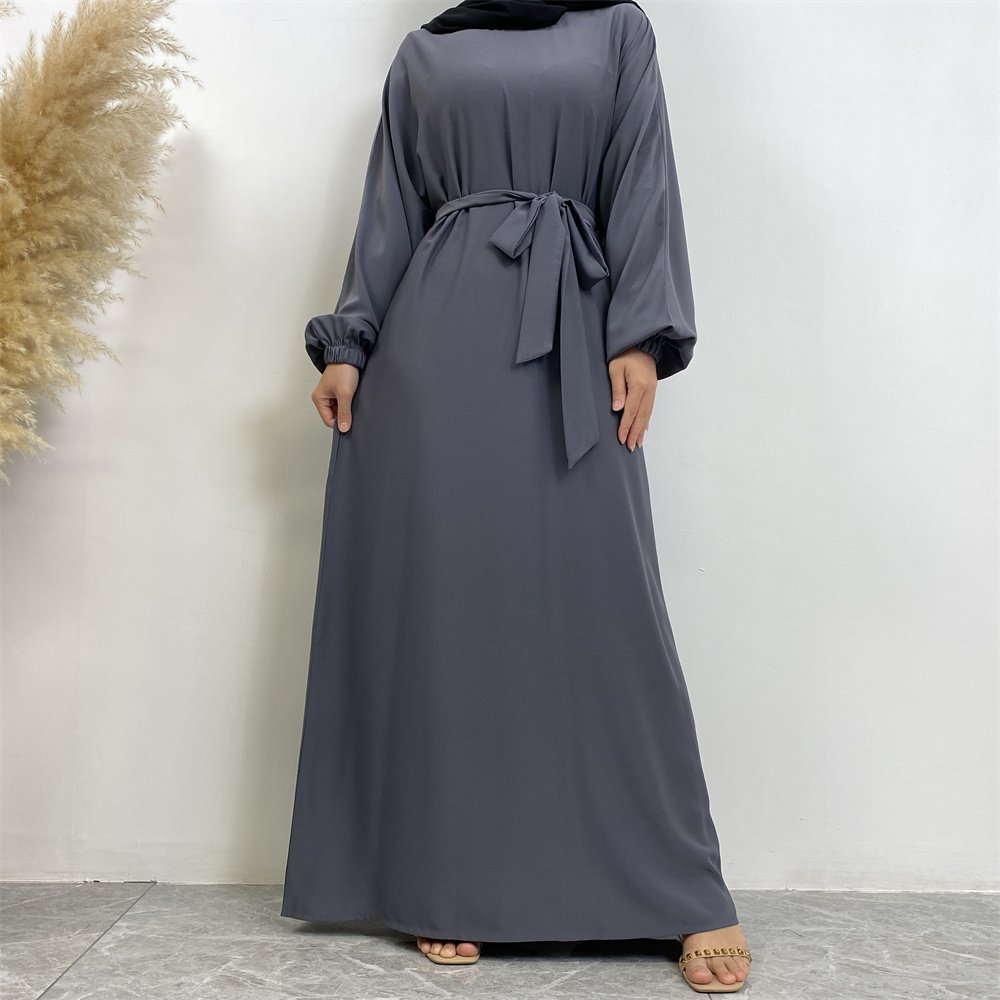 6673# Latest Simplicity Casual Muslim Dress 13 Colors Fashion Versatile Abaya Dress