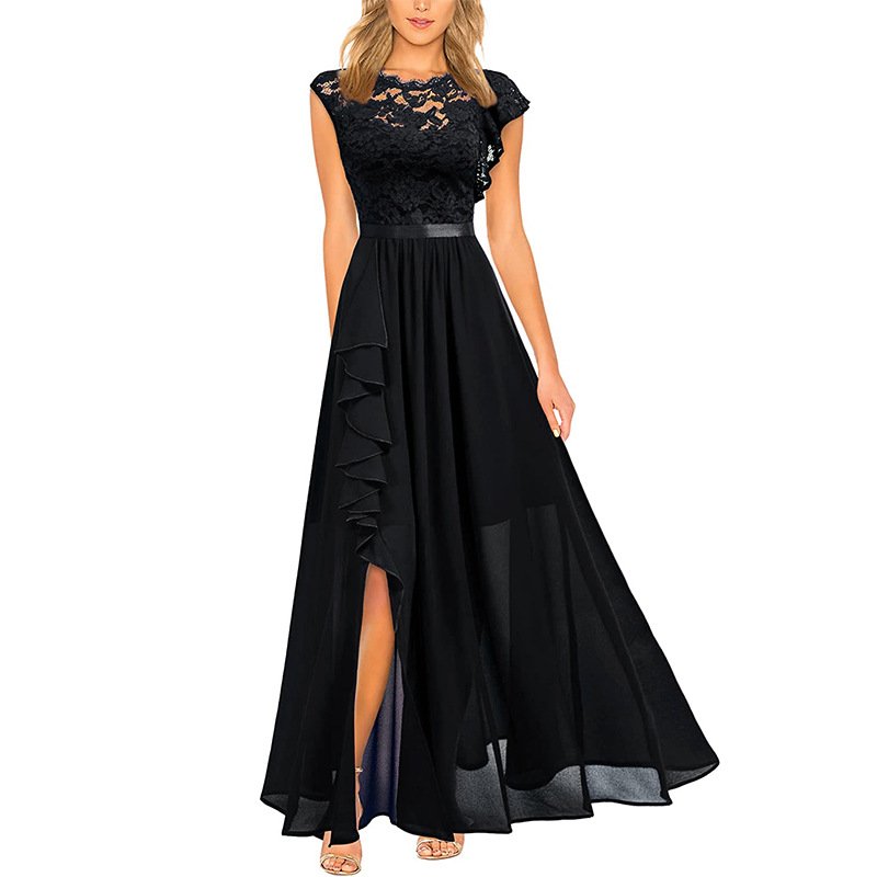 2024 Summer New Women's Dress Evening Dress Lace Style High Waist Slim Fit Long Dress Design Feel Split