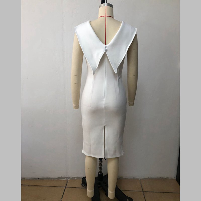 Channel 2023 Summer Lapel Neck Sleeveless Bodycon Midi Business Casual Dresses For Women