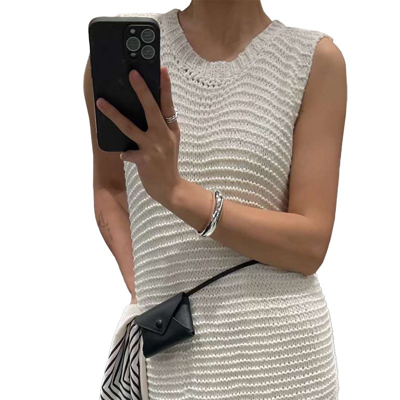 New fashionable women's dresses white color hollow out knitted long dresses sexy casual dress