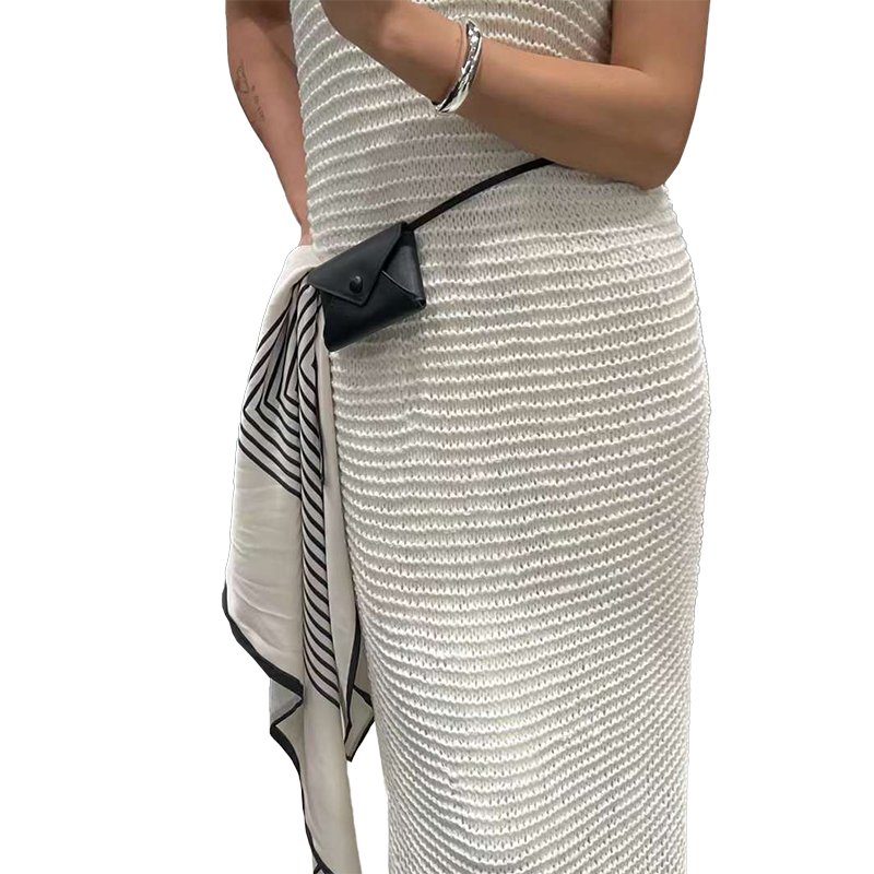 New fashionable women's dresses white color hollow out knitted long dresses sexy casual dress