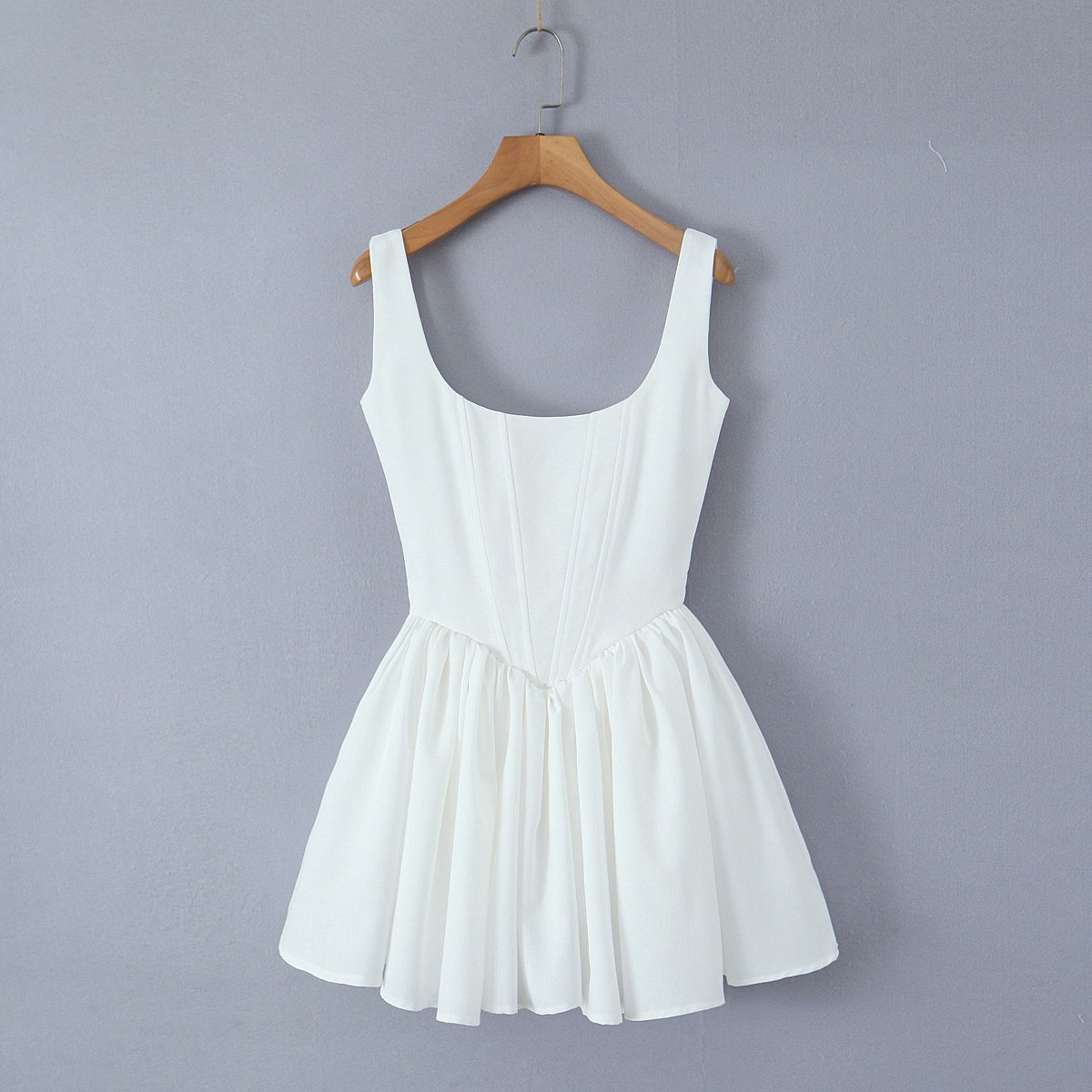 GX6406 Fashion 2024 Summer Square Neck Sleeveless A-line Mini Dress Women Nigh Club White Elegant Party Sexy Dresses
