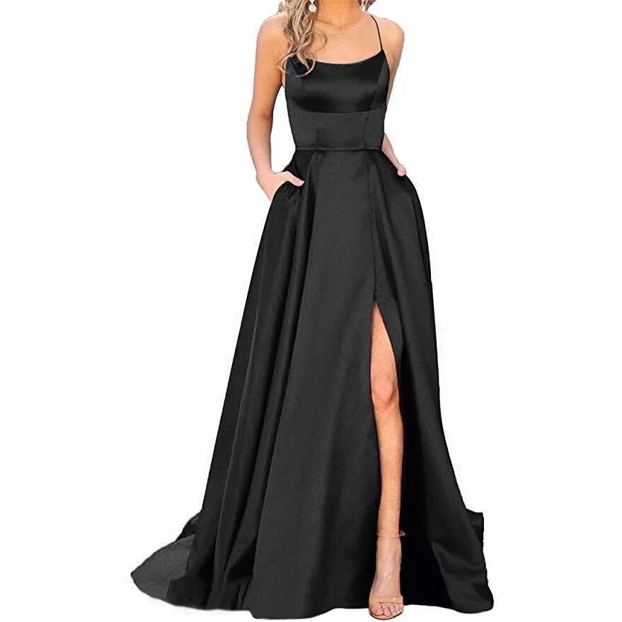 Factory Direct China Woman Slim Shoulderless Bestie Evening Clothes Banquet Casual Yellow Dress
