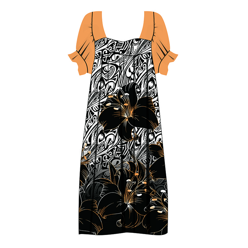 New Fashion Design Digital Printing Lady Floral Printing Casual Dress