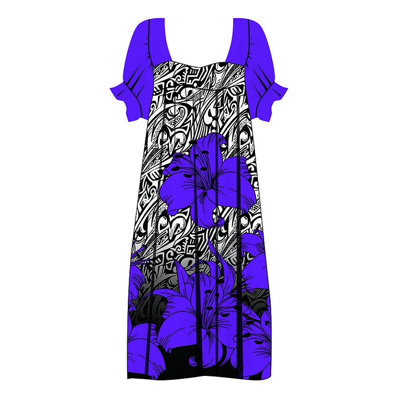 New Fashion Design Digital Printing Lady Floral Printing Casual Dress