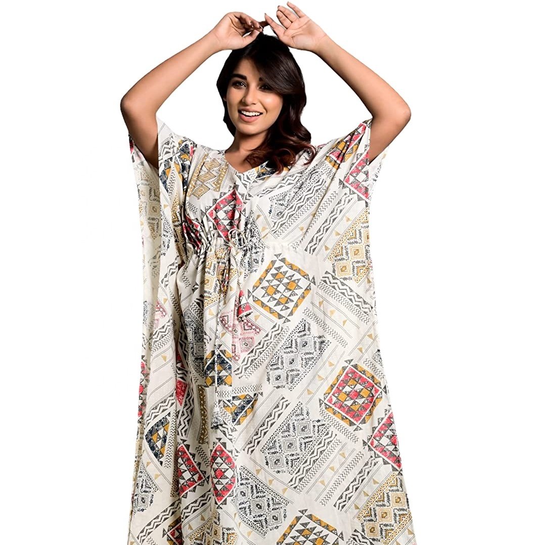 New Arrival Shibori Design Hand Tie And Dye Knee Length Kaftan Dress For Summer Party Favour Night Wear Dress