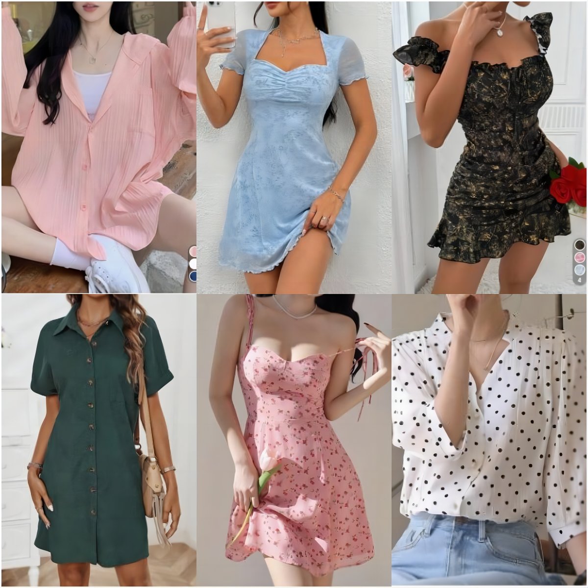 2025 Clearance Women's clothes wholesale casual dresses T-shirts mixed packaging random delivery stock clothing