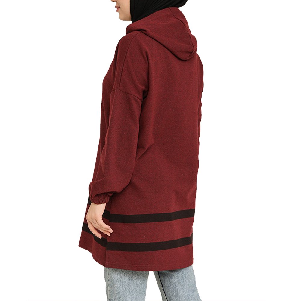 Zip Up Modest Islamic Muslim Cotton Women's Hoodies Sweatshirts Custom Heavy Weight Oversized Abaya Hoodie Dress For Ladies