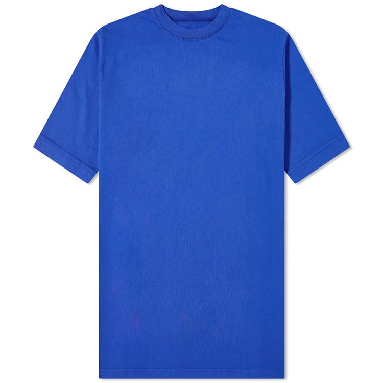 Fashion women blue t shirt dress cotton jersey oversized fit casual dress pull over cew neck dress