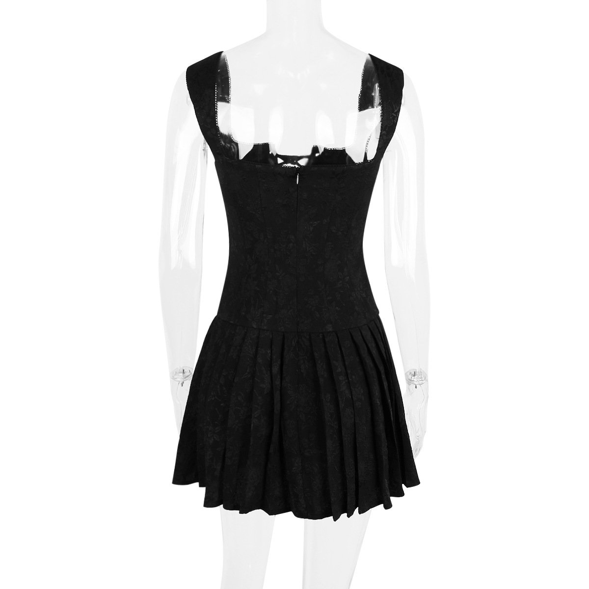 Ocstrade Hottest Modest Clothing Vestido Adjustable Lace Up Black Casual Dress Woman Sleeveless V-Neck Cute Mini Club Dresses