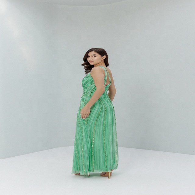Elegant Evening Dresses Formal Sequin One Shoulder Long Gown Glitter Floor Length Party Wear Dress