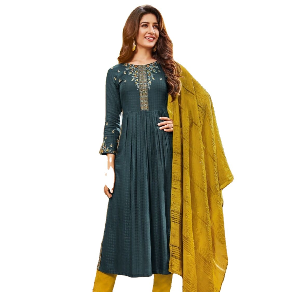 New Collection Heavy Rayon with Embroidered Cotton Club Lycra Bottom Kurti Set Collection for online sale