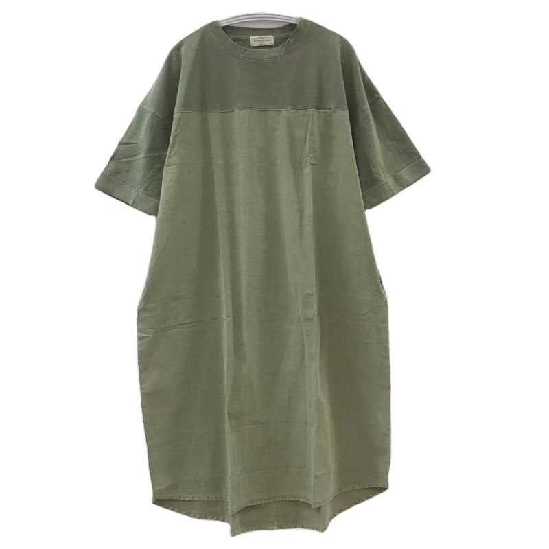 Woman Sweatshirt Clothing Round Collar Ladies Combine Style Casual With Button On Backt T Shirt Style Maxi Loose Fit Dresses