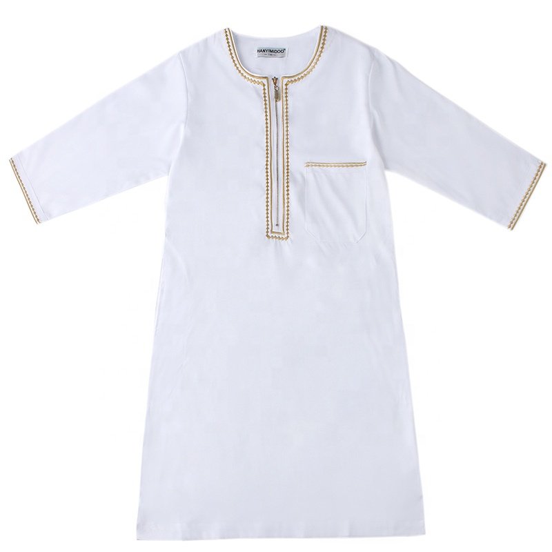 Islamic Apparel Muslim Clothing Kids Children Robes White Kaftan Middle Eastern Dress Male Saudi Arabia Clothes