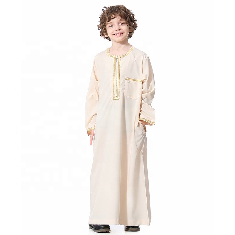 Islamic Apparel Muslim Clothing Kids Children Robes White Kaftan Middle Eastern Dress Male Saudi Arabia Clothes