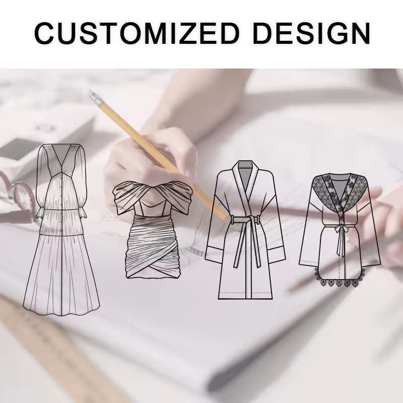 Wholesale Customize Womens Clothing Knitted Casual Dresses Print Fashion Custom OEM Service Simple Wrist Adults Nonwoven Support
