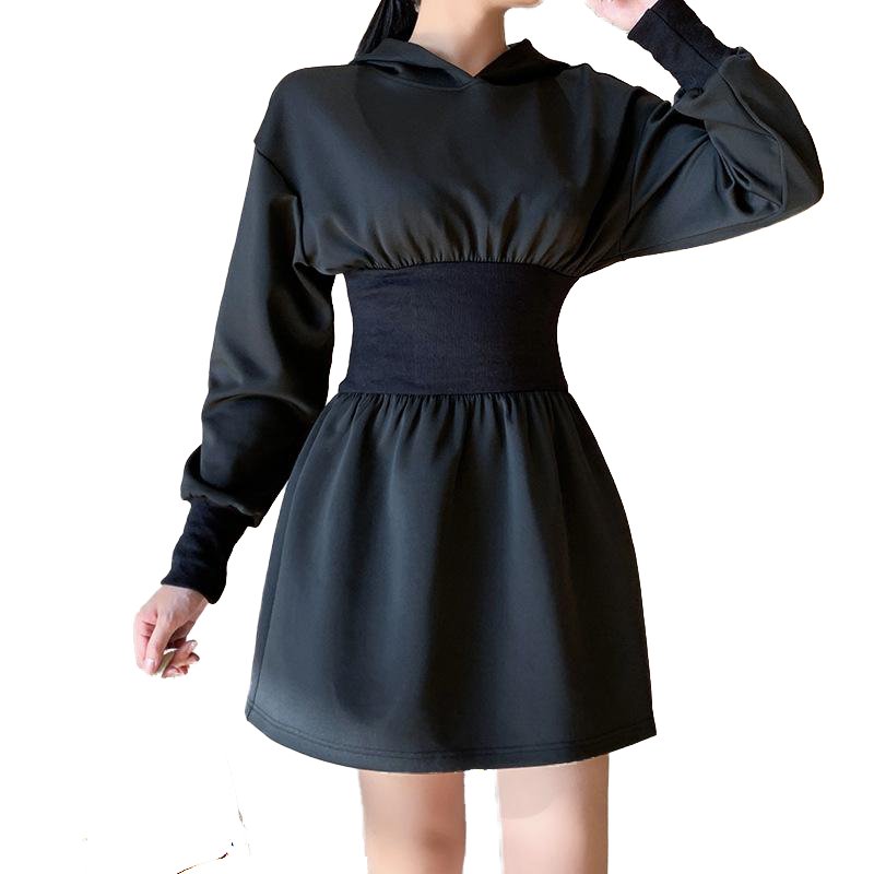 custom logo Air layer fabric hoodies dress women Casual sports long sleeve dress