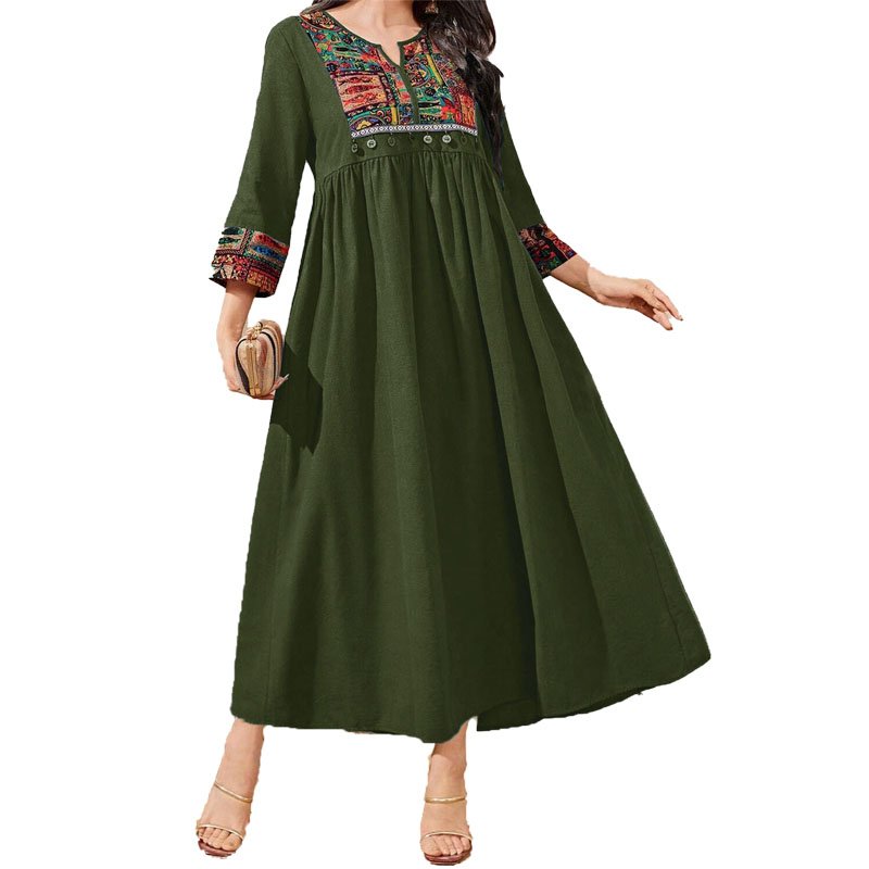 New Middle East women's fashion pendant national style casual dress conservative long dress