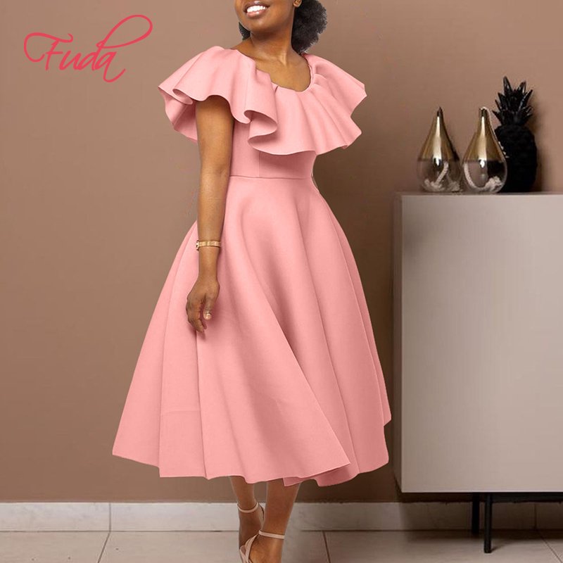 FUDA AB204 custom African short dress for women modest Traditional Clothes Outfits Gown Abaya Turkey Wedding Party Long Maxi