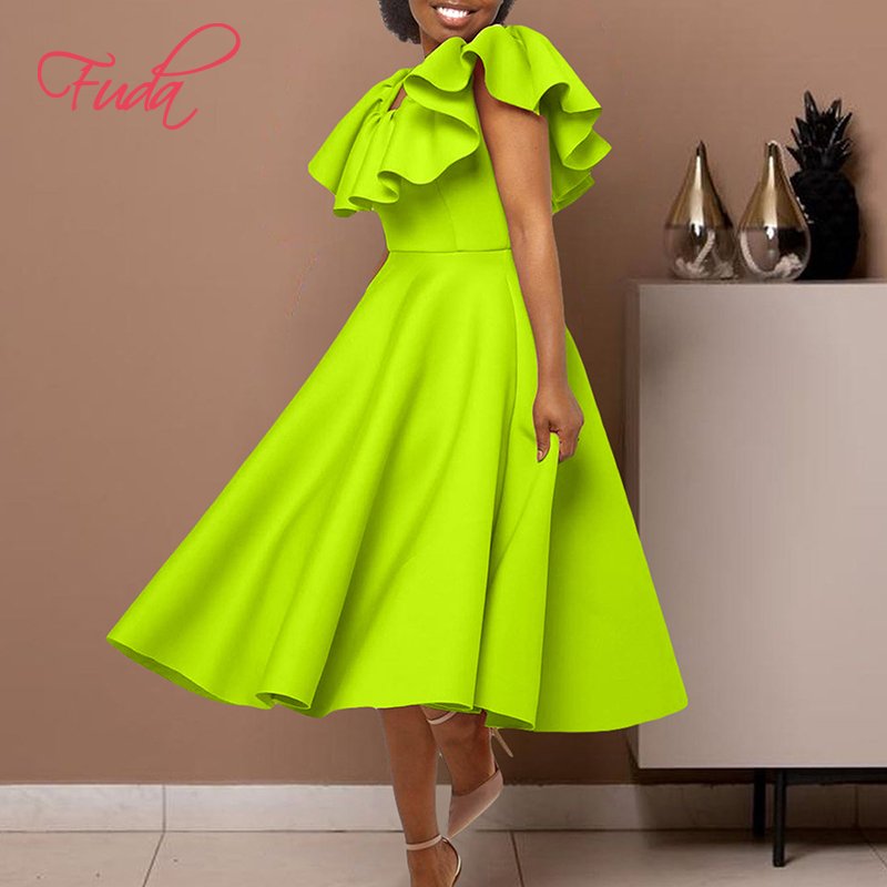 FUDA AB204 custom African short dress for women modest Traditional Clothes Outfits Gown Abaya Turkey Wedding Party Long Maxi