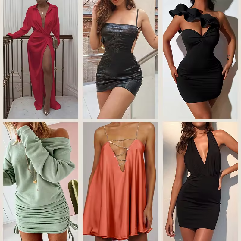 2024 Fashion stock lot women mix clothes bale croptops bulk clothes assorted brand new clothes women Casual Dresses