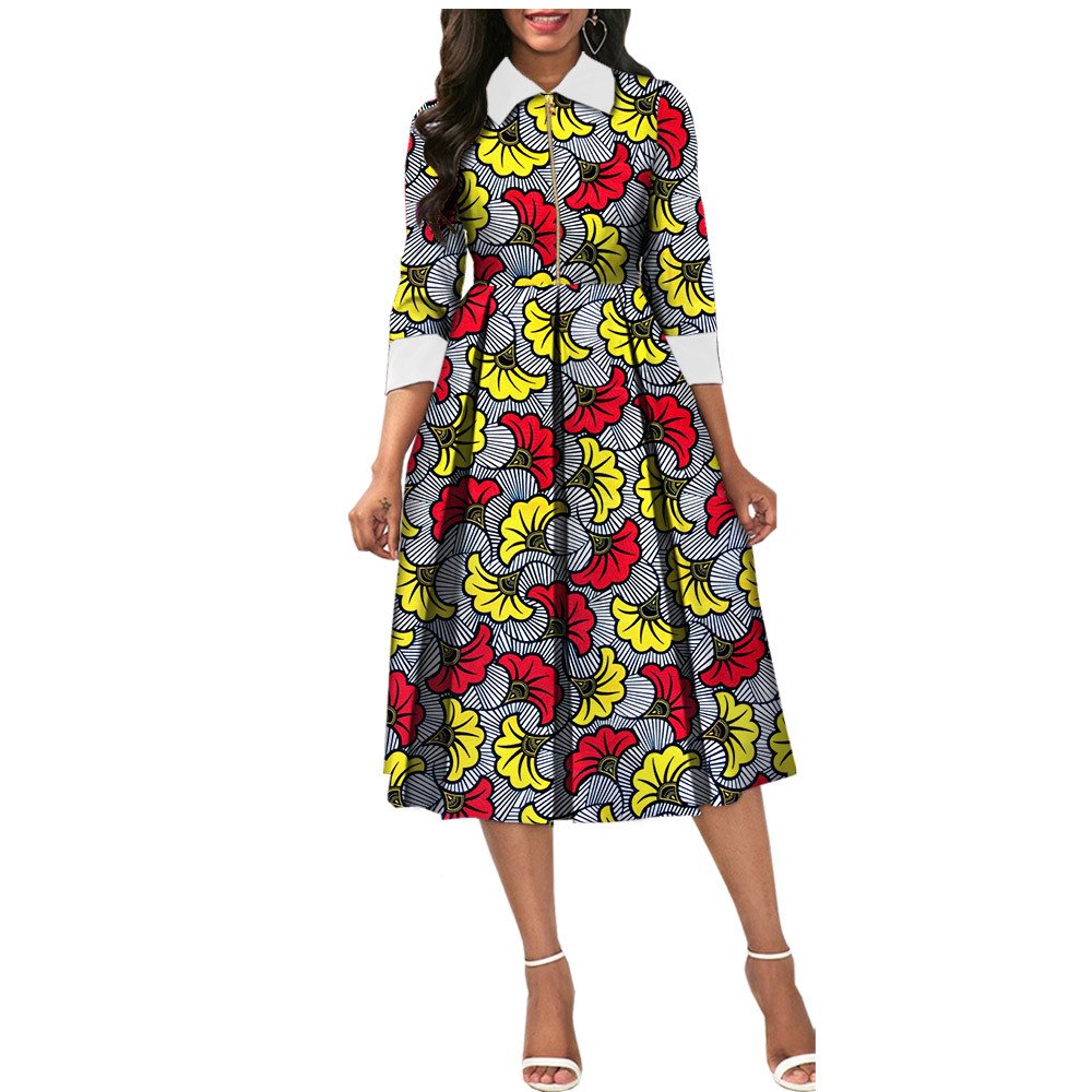 Ladies Long floral summer casual dresses for girls of 25 years old african dress