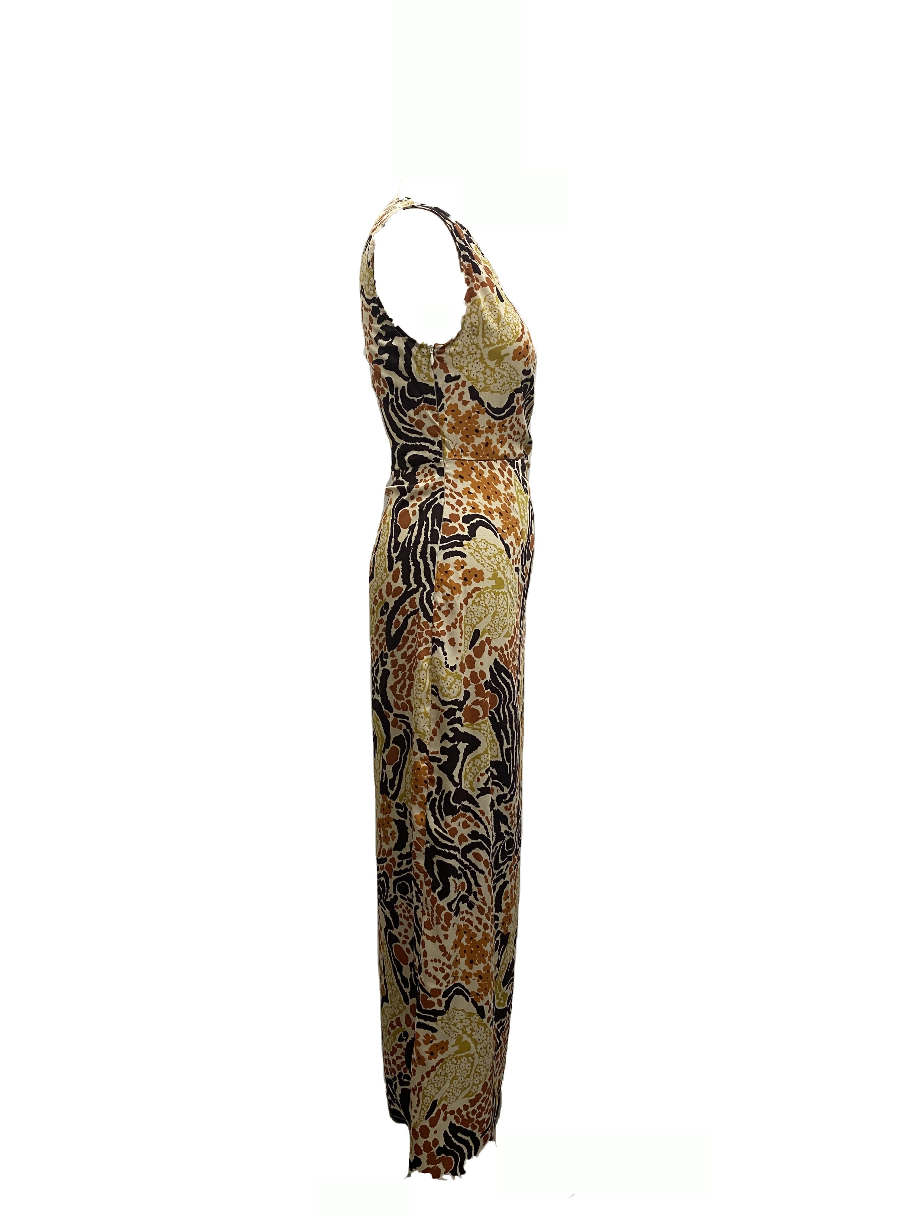 Custom floral print elegant party dresses high neck sleeveless evening dress bodycon casual dresses women