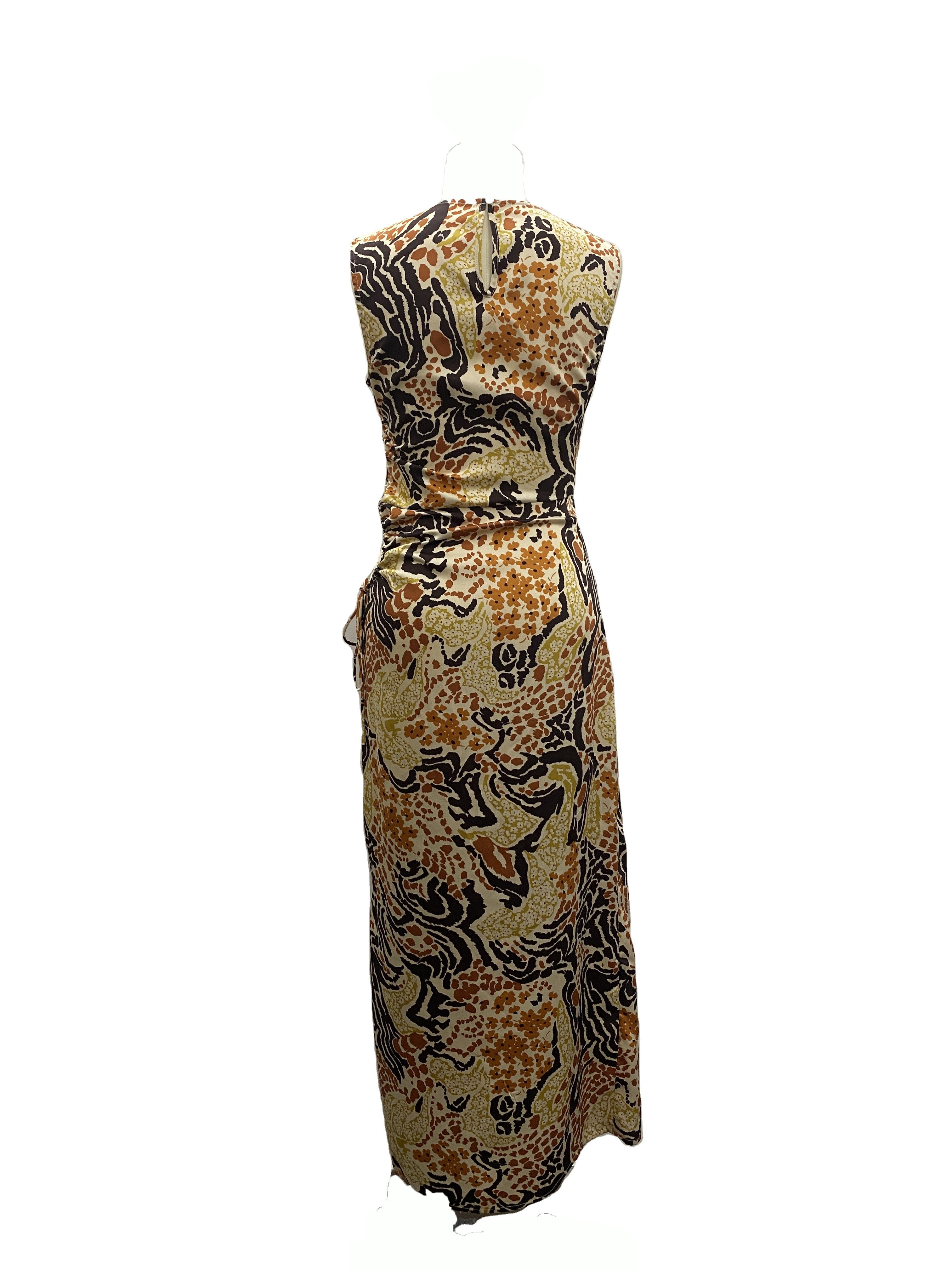 Custom floral print elegant party dresses high neck sleeveless evening dress bodycon casual dresses women