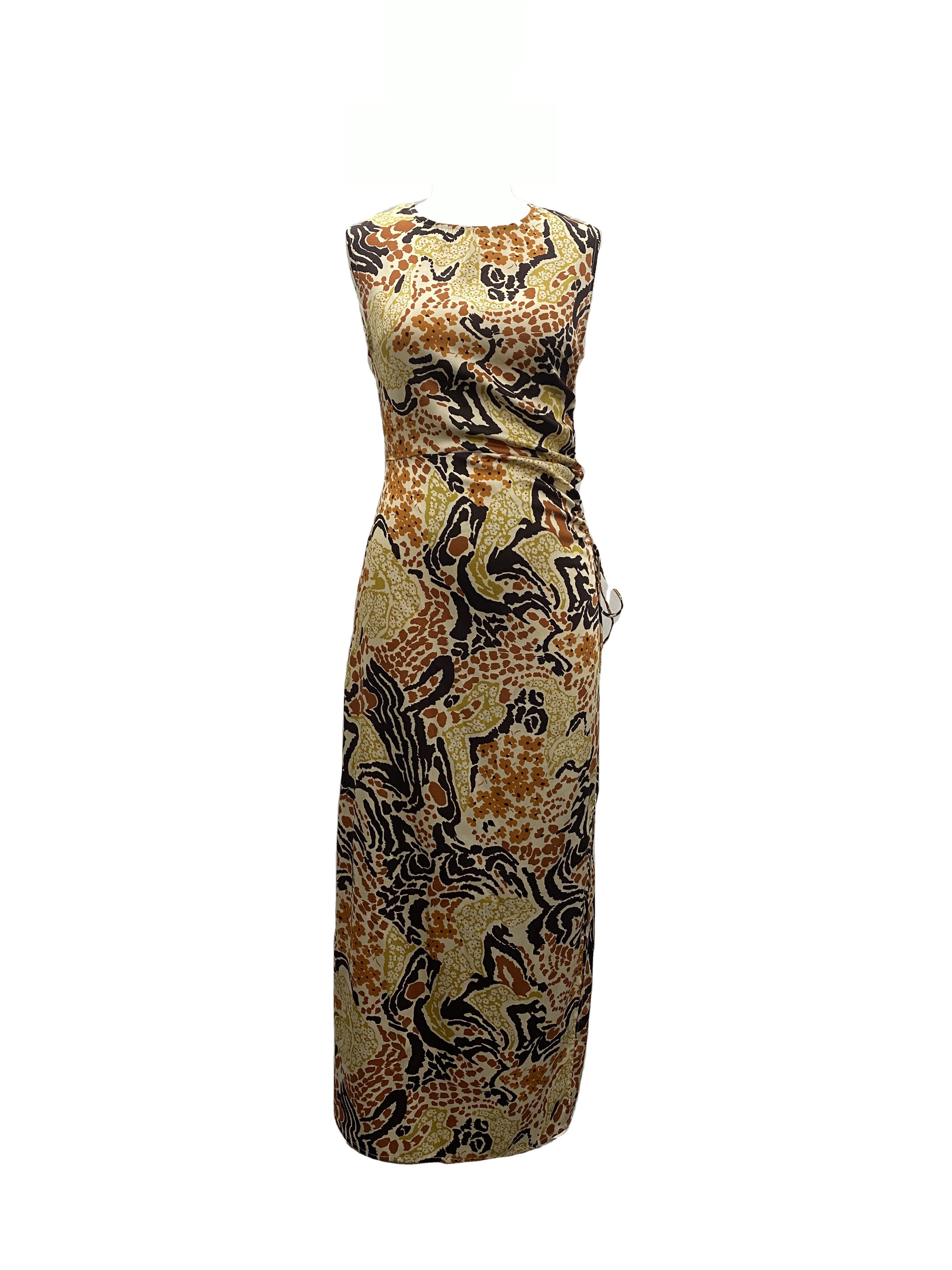 Custom floral print elegant party dresses high neck sleeveless evening dress bodycon casual dresses women