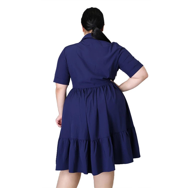 Stylish Lady Shirt Dress Short Sleeve Loose Plus Size 5XL Summer Women Casual Dresses