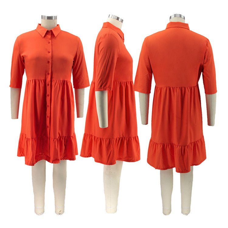 Stylish Lady Shirt Dress Short Sleeve Loose Plus Size 5XL Summer Women Casual Dresses