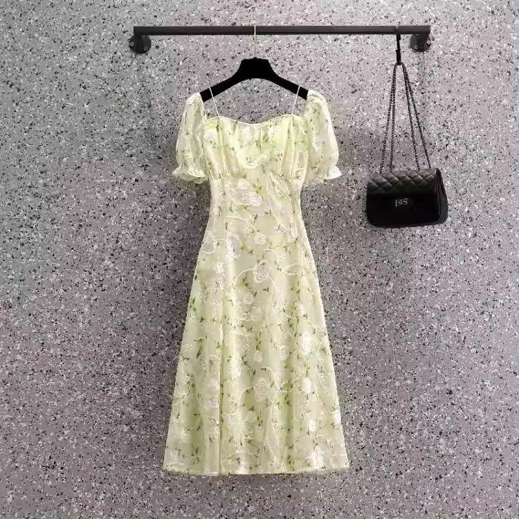 2024 the latest style women's dress women's short sleeve mid length dress high quality dress