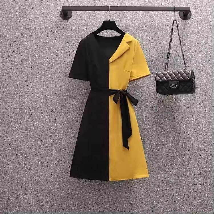 2024 the latest style women's dress women's short sleeve mid length dress high quality dress