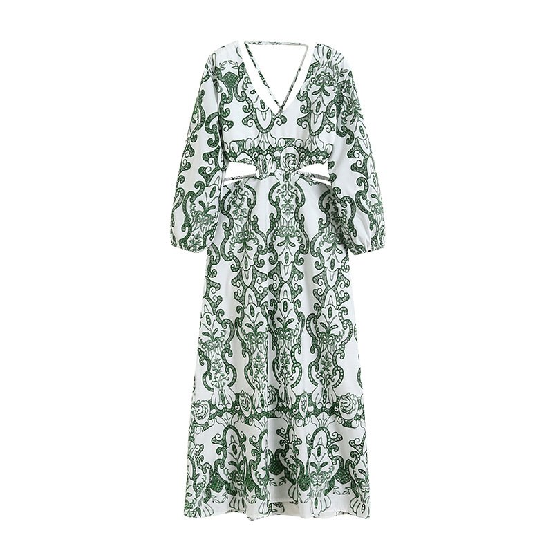 Vintage Embroidery Pattern Printing Summer 2024 Women Clothes Vacation Long Casual Dresses Women