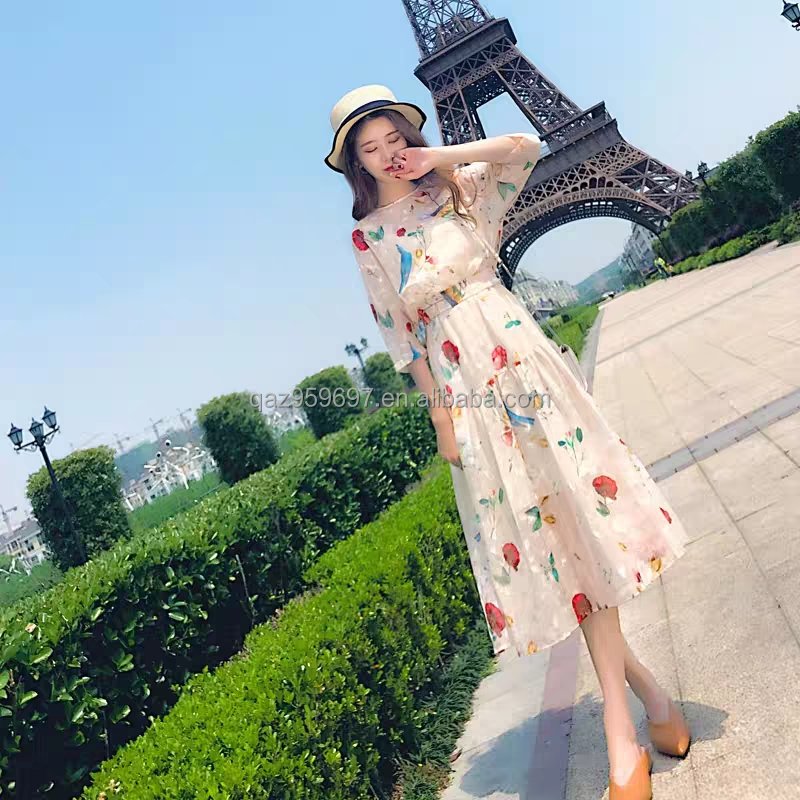 Loose women's summer pleated skirt 2024 European and American foreign trade cross-border women's casual dress series