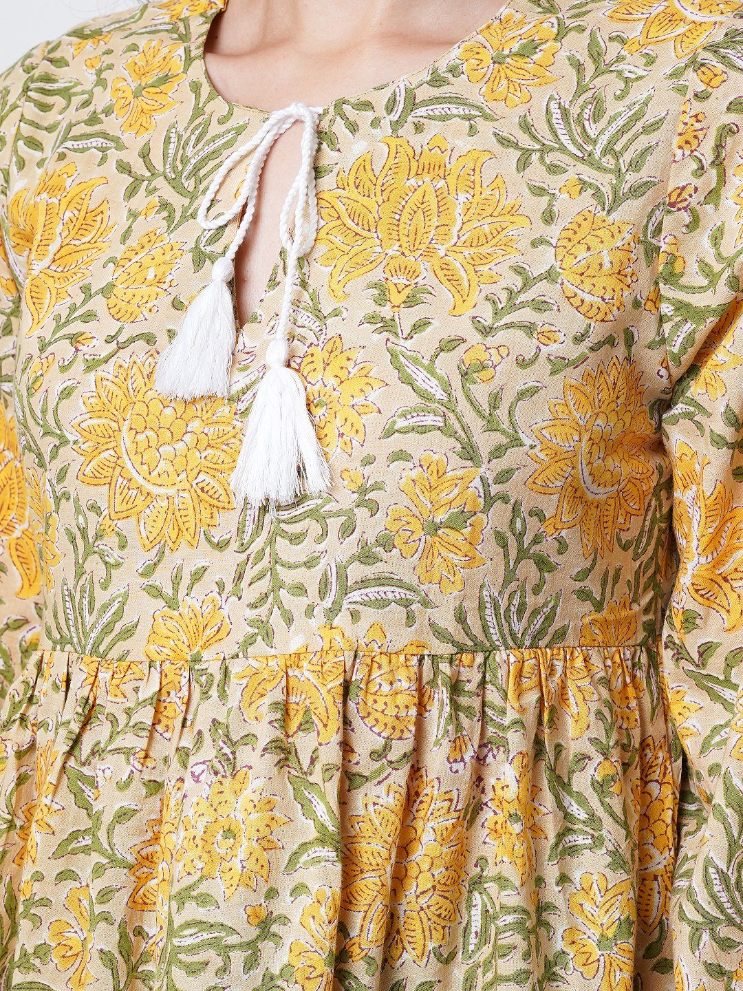 Floral Printed Hand Made Maxi Dresses Wholesale Affordable Price 100% Cotton Fabrics Soft Maxi Dresses Women Beach Wear Dresses